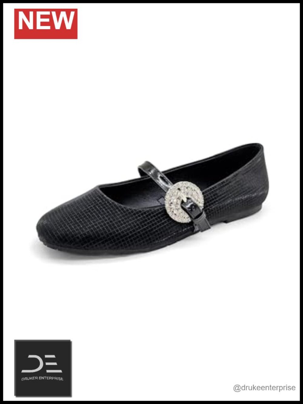 Kenneth Cole Reaction Women's Elwood Mary Jane Flat Faux Leather Jewel Buckle